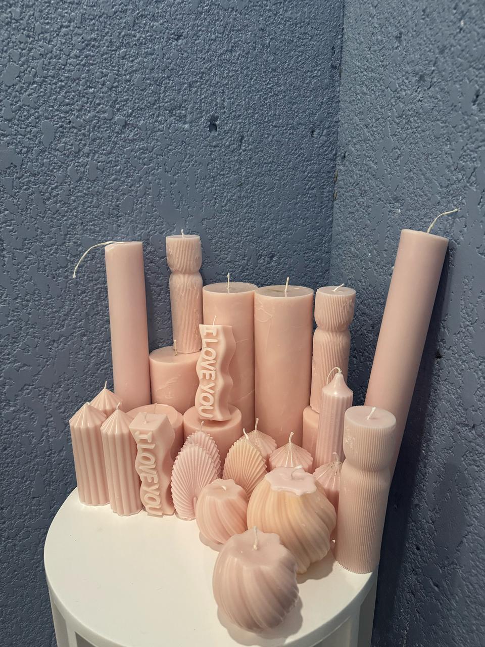 Luxury handcrafted pink candles collection